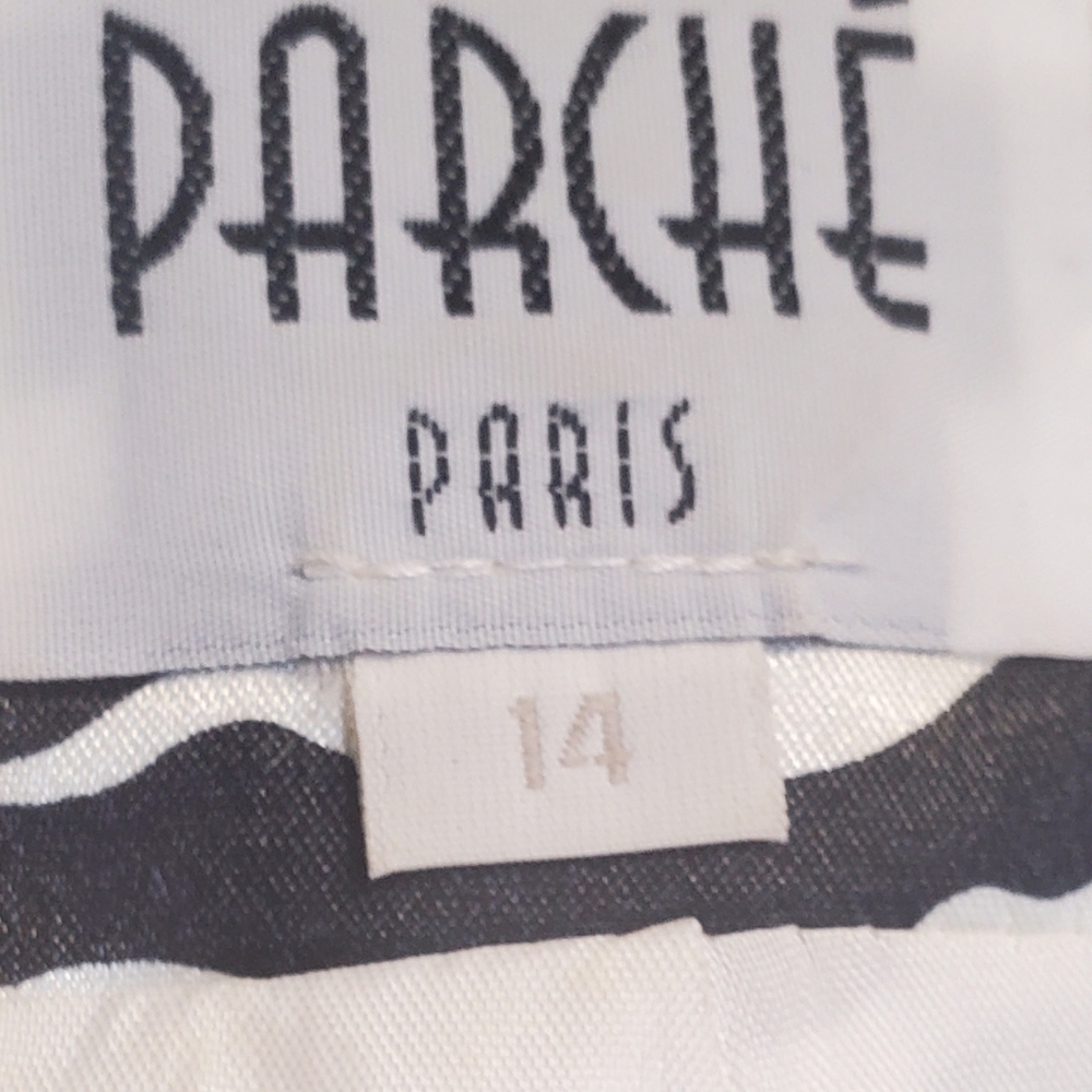 Vintage Parche Pairs Zebra Satin Zipper Blazer Jacket Size 14 Made in the USA - Picture 2 of 11